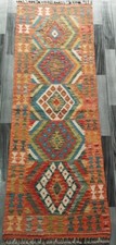 Classic Handmade Afghan Turkish Aztec Wool Kilim Runner Rug 199x71 CM