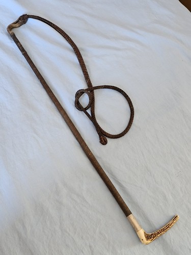 Antique leather riding crop - antique,
