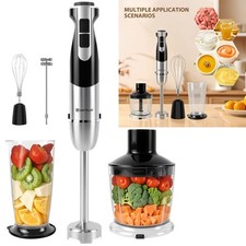 Hand Blender, 4-in-1 Stainless Steel Electric Stick Blender 3800W, 12 Speeds