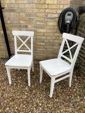 2 x IKEA INGOLF  Chairs White
