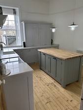 Kitchen island breakfast bar hand made hand painted farrow and ball 