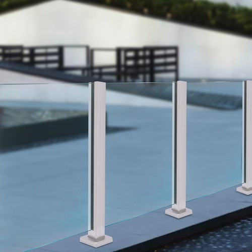 Glass railing post - glass,