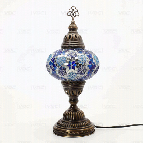 Blue turkish mosaic table - blue, lamp