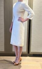 ALAÏA CREAM KHEE LENGTH KNIT STRETCH DRESS SZ IT 38 XS