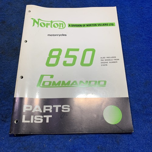 Norton 850 commando - parts, list