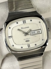 BULOVA Vintage 1970’s Men’s Day Date Silver Watch