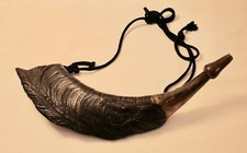 Antique Bovidae Gunpowder Horn