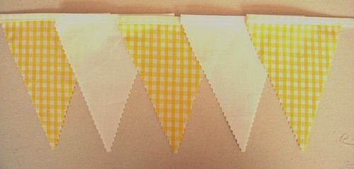 Yellow white gingham fabric - white,