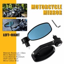 Pair 7/8'' 22mm Motorcycle CNC Aluminum Rear View Side Mirror Handle Bar End NEW
