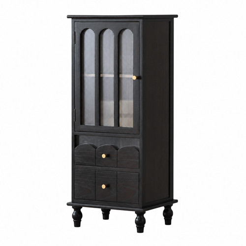 Oak glass display cabinets - oak,