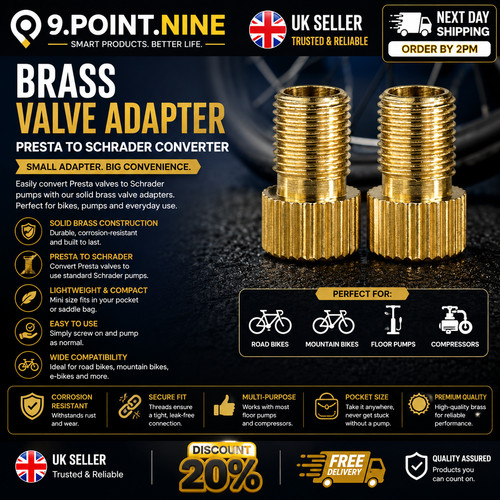 Brass adaptor presta to - presta,