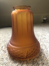 New Satin Amber Light Fixture Shade, 2 1/4" Fitter, 6” Tall