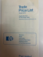PYE TRADE PRICE LIST 1ST NOV