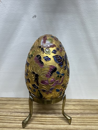 Brass enamel cloisonne egg - enamel,
