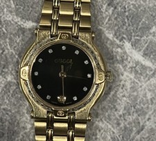 Gucci Vintage 18k Gold Watch Diamond Bezel Rare