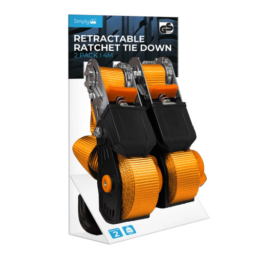 Self retracting cargo tie - retracting, down