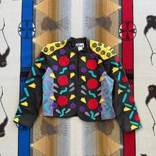 Vintage 80s Girasol Embroidered Appliqué Jacket Art To Wear Matador Mexico