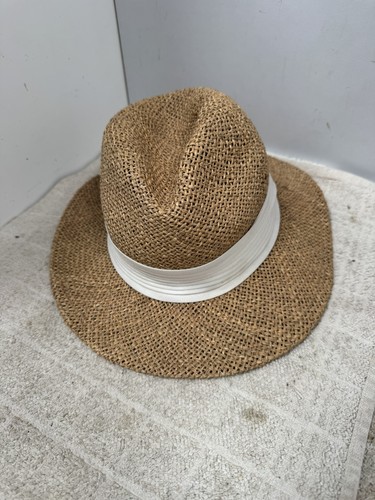 Vintage straw hat - boater, white