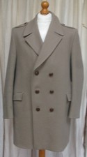Vintage Maculette taupe brown Crombie Coat overcoat Pure wool size M 40''R