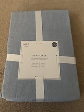 M&S 100% pure linen Blue deep