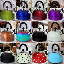 Whistling Stovetop Kettle Stainless Steel Gas Electric Induction Hobs 12 Colours