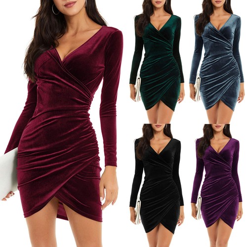 Ladies velvet party bodycon - ladies,