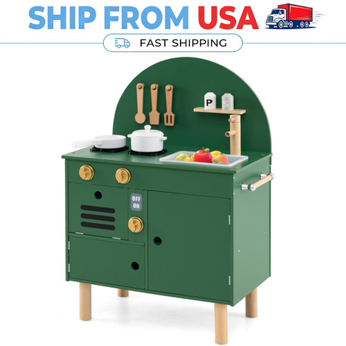 Green wooden kids play - green,