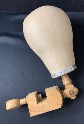 Antique wooden hat block - hat, clamp