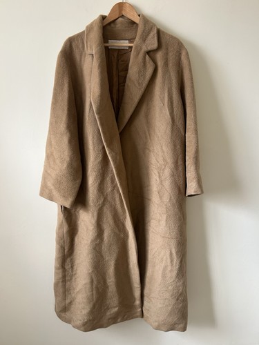 Long mohair wool blend coat - long,