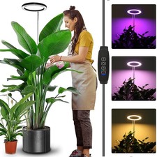 Large LED Grow Lights for Indoor Plants Halo Ring Full Spectrum Growing Lamp Veg