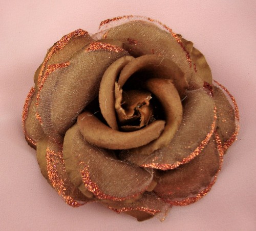 Brown silk and organza - 4",