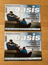 2 Original 1996 Oasis At Knebworth Concert Tickets Saturday 10th August 1996