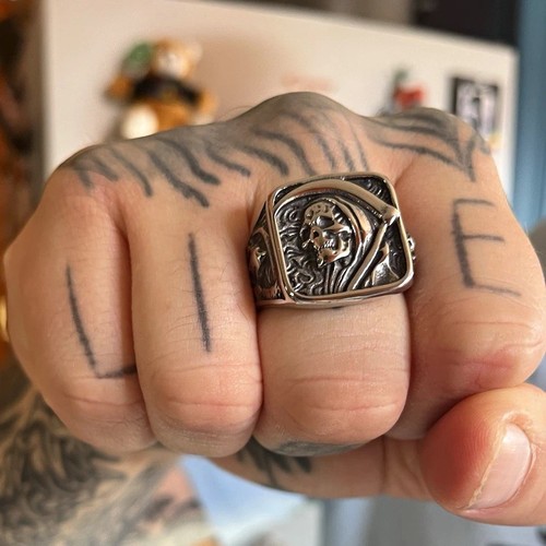 Men 925 silver skull square - men's,