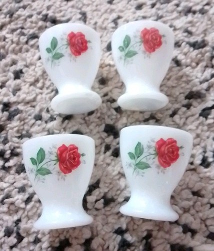 Vintage milk glass red - glass,