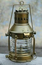 Nautical Brass Anchor Oil Lamp