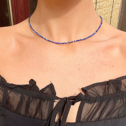 Lapis lazuli choker necklace - lapis,
