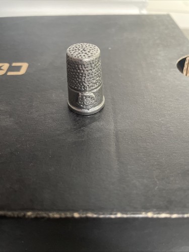Vintage pewter thimble tudor - pewter,