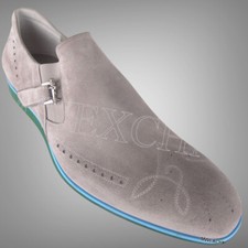 CESARE PACIOTTI US 7 ELEGANT GRAY LOAFERS ITALIAN LEATHER SHOES