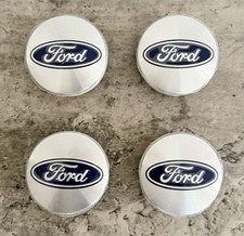 4 x FORD CENTRE CAPS 54MM ALLOY WHEEL Silver Caps FOCUS FIESTA KA