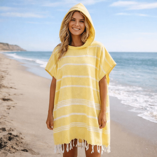 Loose hooded beach - beach, towel