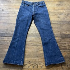 Vintage 70s Levis Jeans 646 Orange Tab Flare Bell Bottom 34x32 Scovill SF 207