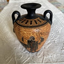Greek Vase Ceramic Pottery Hand Made Horse.  Museum Copy Replica