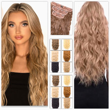 Koko Beach Wave 3 Weft Clip In Hair Extensions Natural Long Wavy Realistic Look