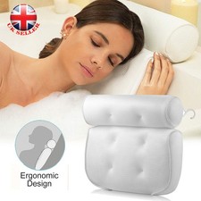 Luxury Bathroom Spa Bath Pillow Non-Slip Comfy Bathtub Headrest Soft Cushion UK