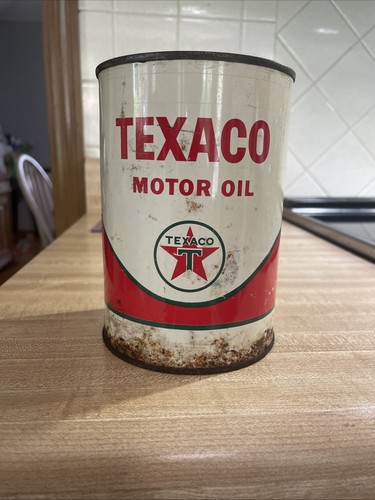 Vintage texaco motor oil can - oil,