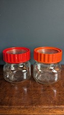 2 x Vintage Ravenhead Kilner Glass Jars 500ml With Screw Lid Orange and red 