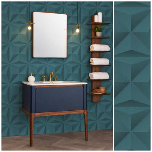 Dark ocean teal bathroom - ocean,