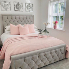 Princess Bed Frame with Ottoman Storage and Orthopeadic Luxury Mattress