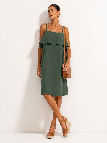 Zara summer green frill dress - green,