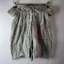 Myrine & Me Women Size S Beige Stripe Layered Short Skirt Casual Lagenlook Boho